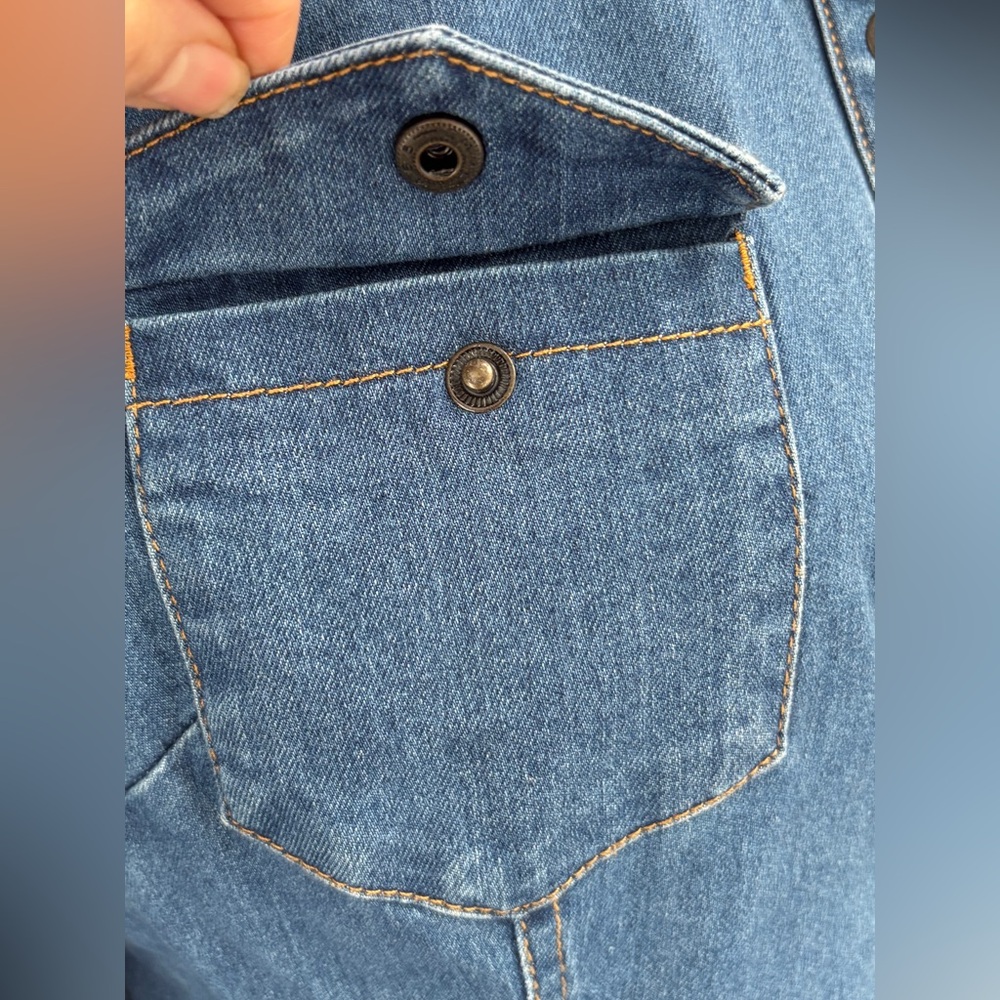 Free People  snap button denim shirt dress  M - Picture 6 of 14